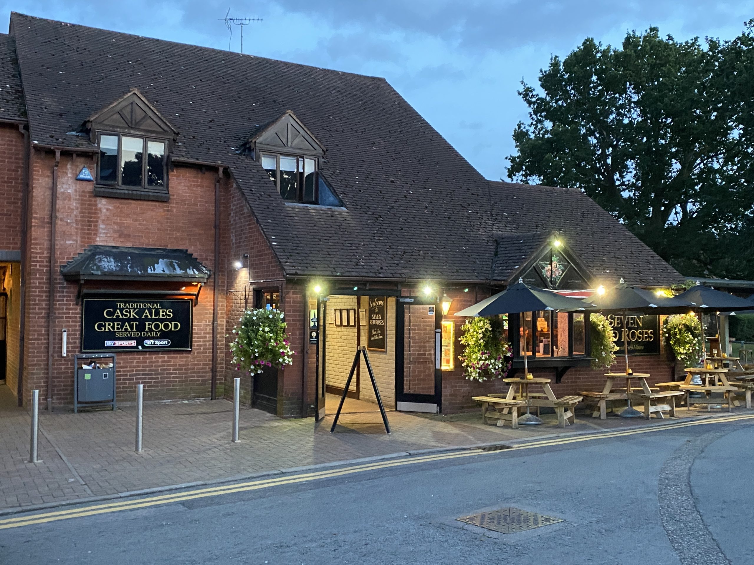 The outside of The Seven Red Roses in Maiden Place