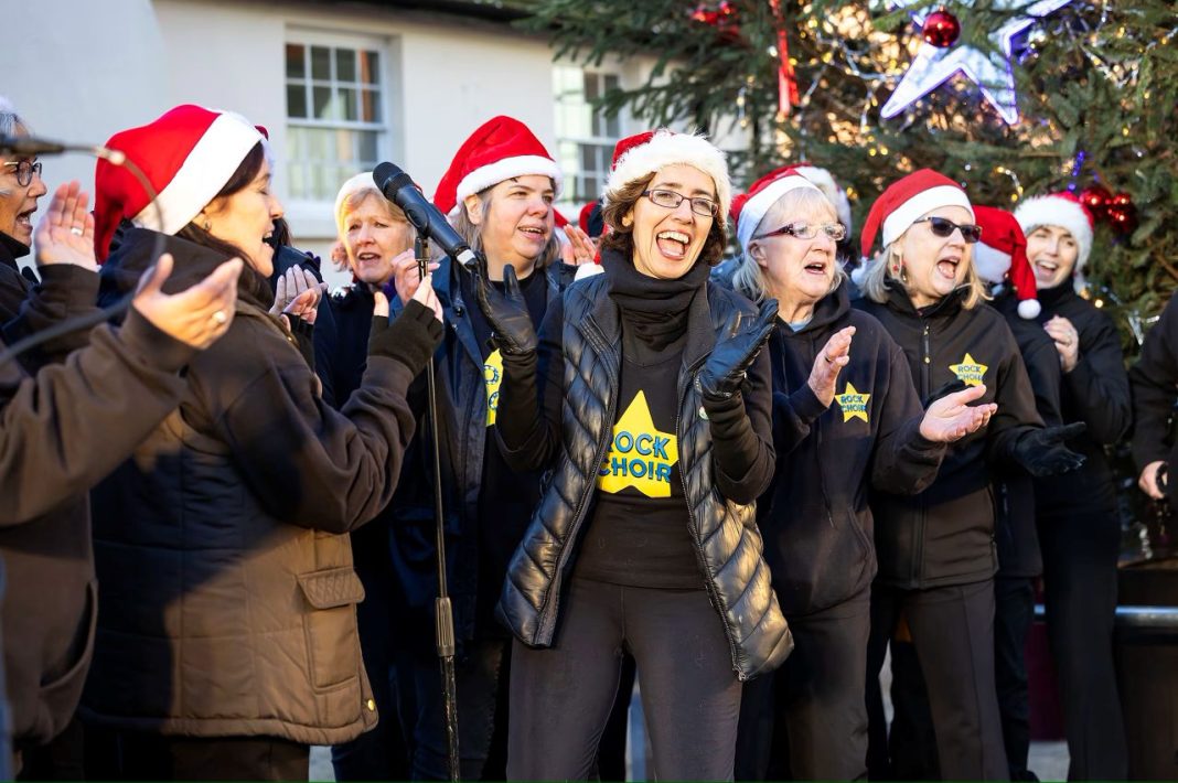 Rock Choir singing Christmas songs at The Lexicon