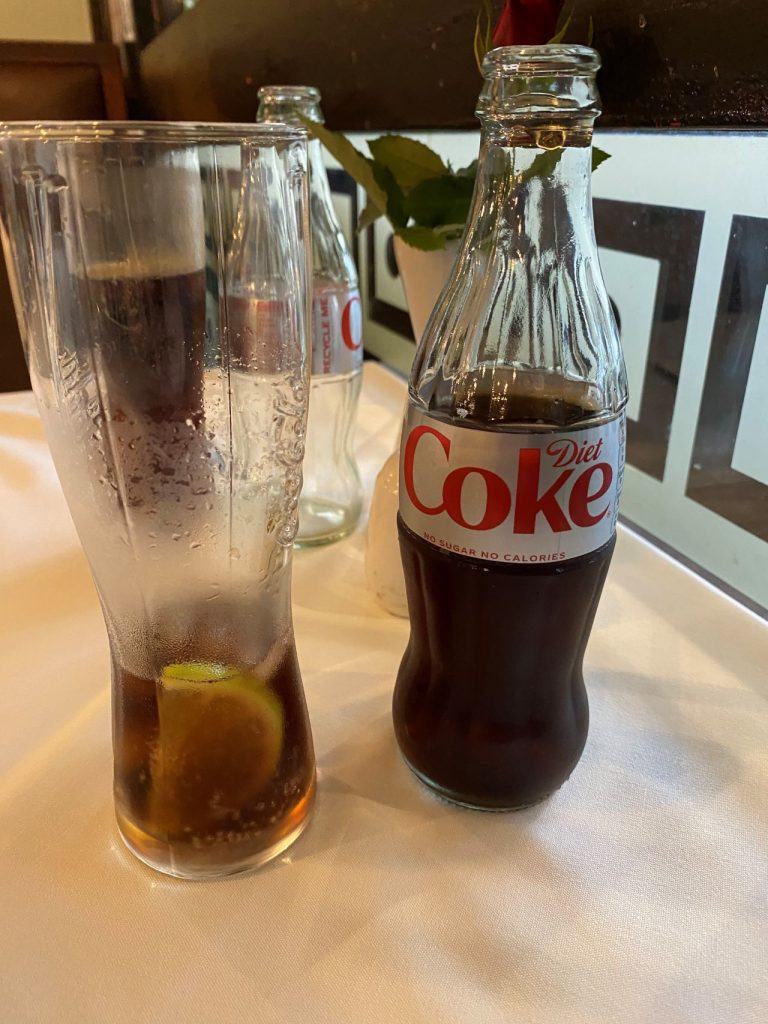 Diet Coke and a glass