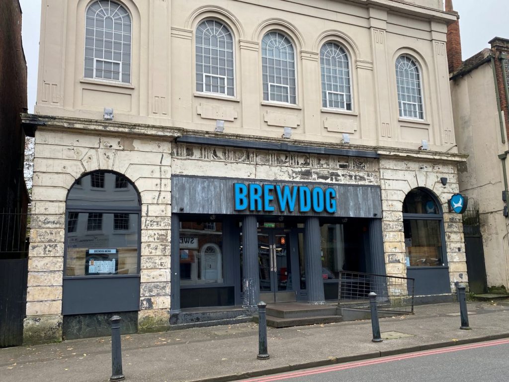 The exterior to the Brewdog Reading site. The venue is holding screenings of movies asking if each is a festive film