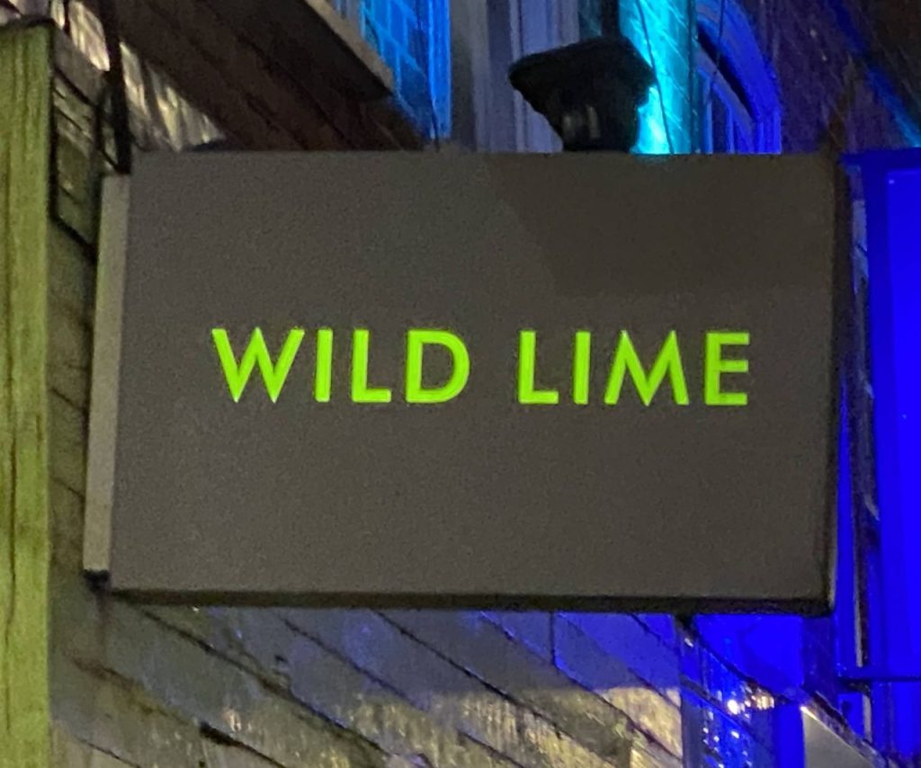 The sign to Wild Lime nightclub