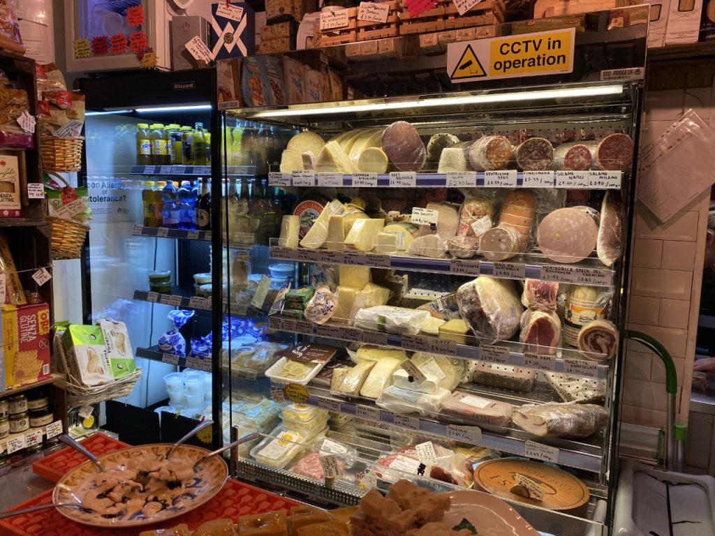 The fridge at Mama's Way is well stocked with Italian meats and cheeses