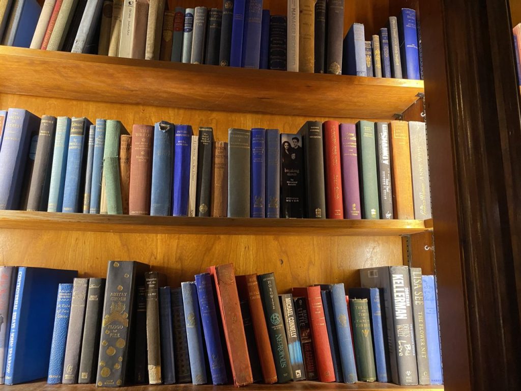 a shelf of books