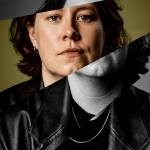 Chloe Petts - the image is distorted with parts of their face in black and white