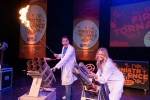 The Ministry of Science Live team in action