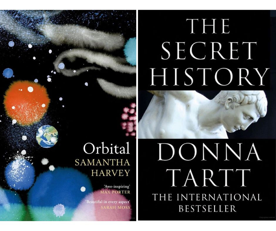 Covers for Orbital and The Secret History – two books that Waterstones book group will discuss at its January meeting