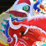 A dragon in a Chinese New Year parade
