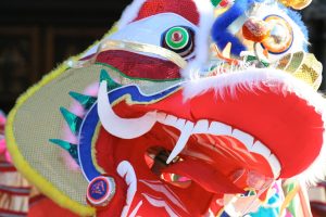 A dragon in a Chinese New Year parade