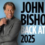 John Bishop standing next to a logo that reads John Bishop Back At It 2025