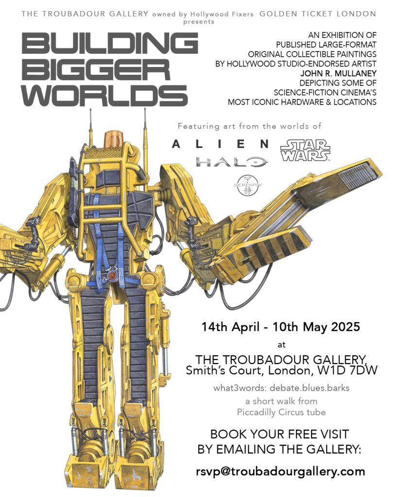 The exhibition poster for Building Bigger Worlds