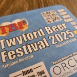 A beer mat promoting the 2025 Twyford Beer Festival