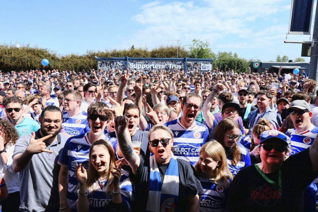 Fans wearing Reading FC tops enjoying The Amazons set