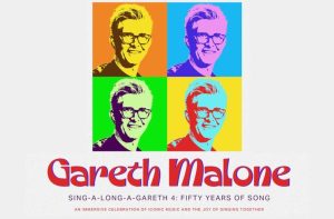 Gareth Malone is bringing his singalong tour to Reading's Hexagon Theatre. The tour logo features four pop-art style images of Gareth Malone