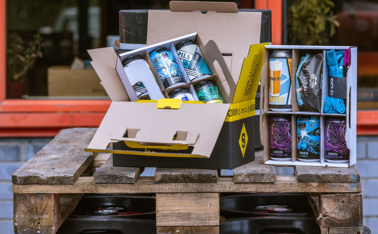 Siren Craft Brew's Tool Box kit for Father's Day containing 10 beers, two pairs of socks and a snack
