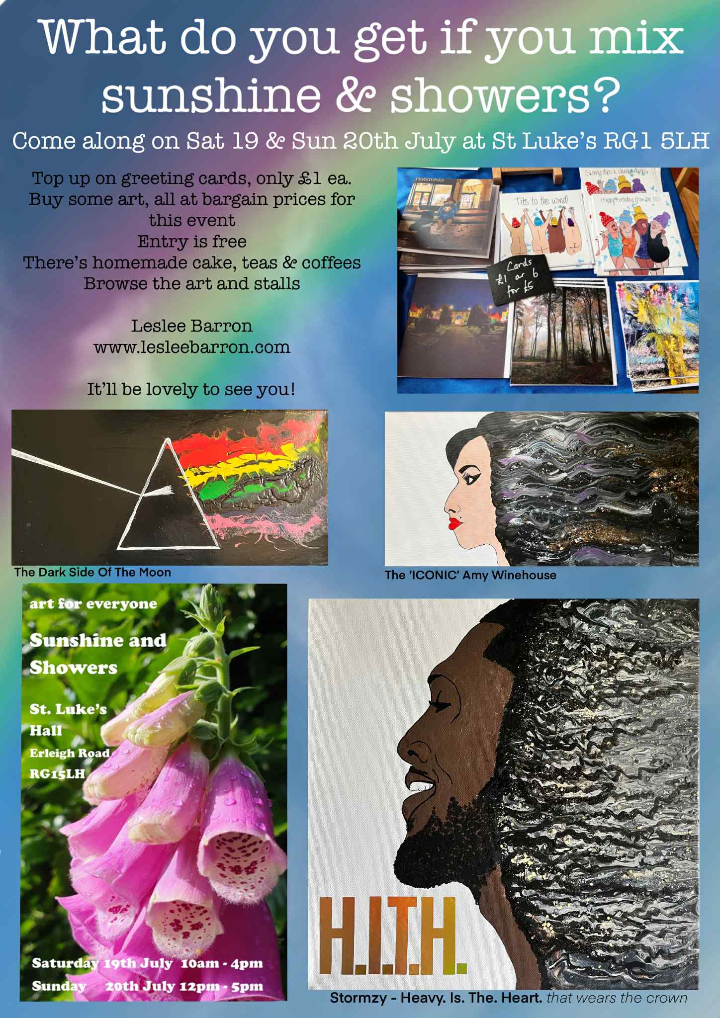 The poster to the Sunshine and Showers art show