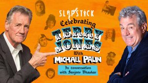 The poster for Terry Jones with Michael Palin in conversation with Sanjeev Bhaskar