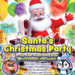 A poster advertising Santa's Christmas Party