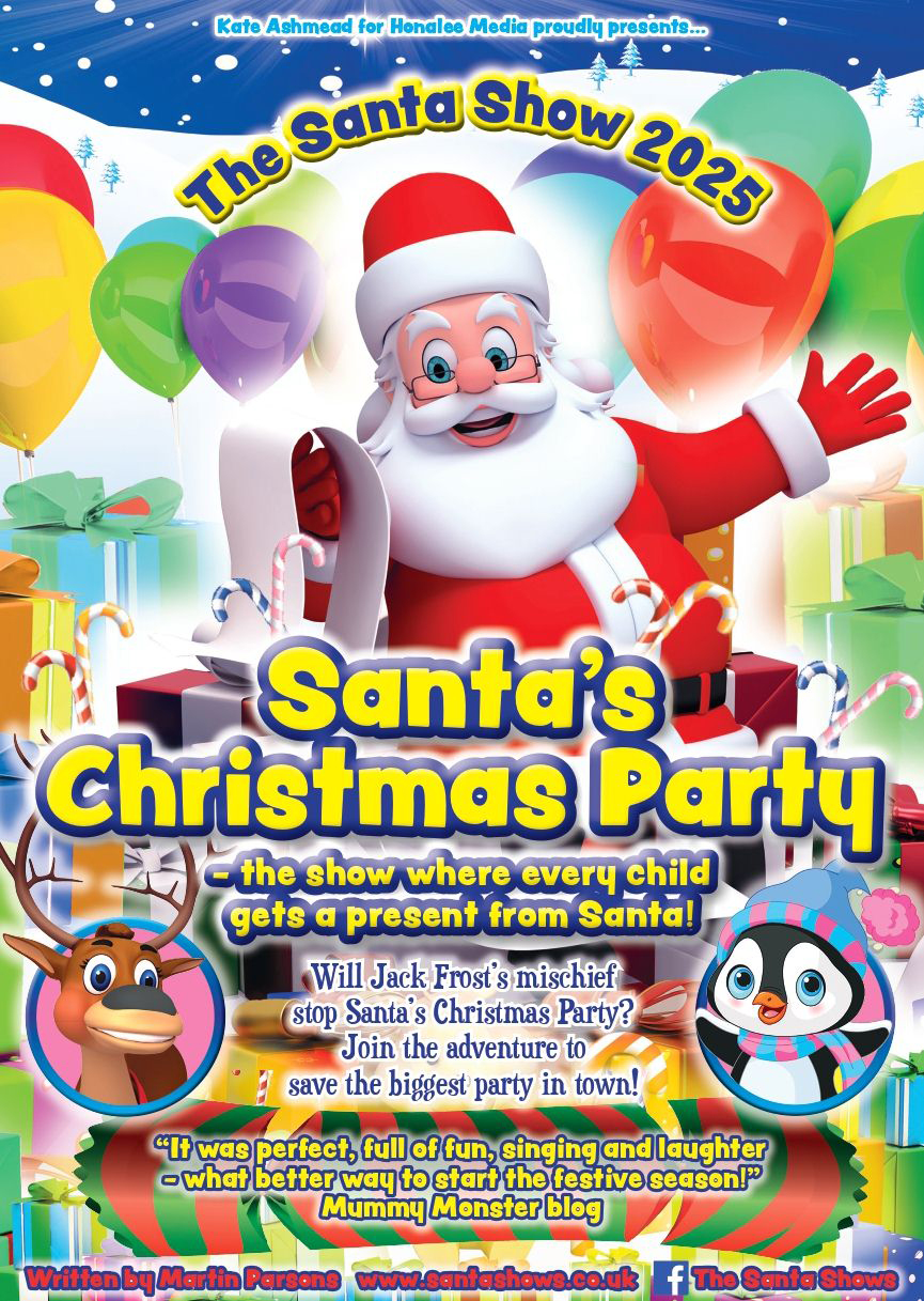 A poster advertising Santa's Christmas Party