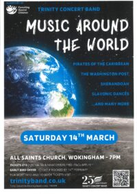 Trinity Concert Band's poster for Music Around The World