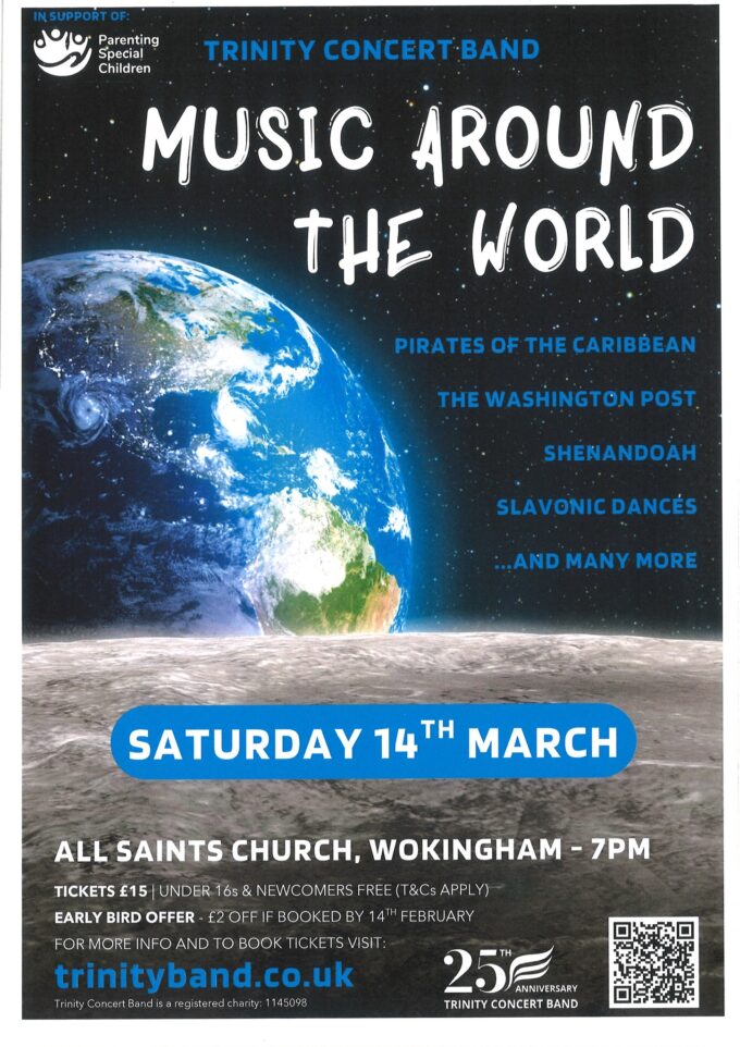 Trinity Concert Band's poster for Music Around The World