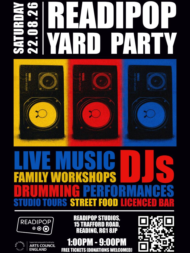 A poster promoting the Readipop Yard party